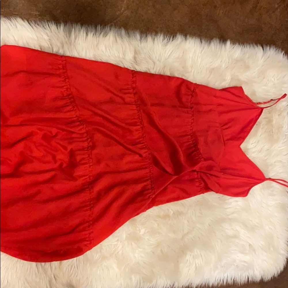 BCBG maxi flowing spaghetti strap dress